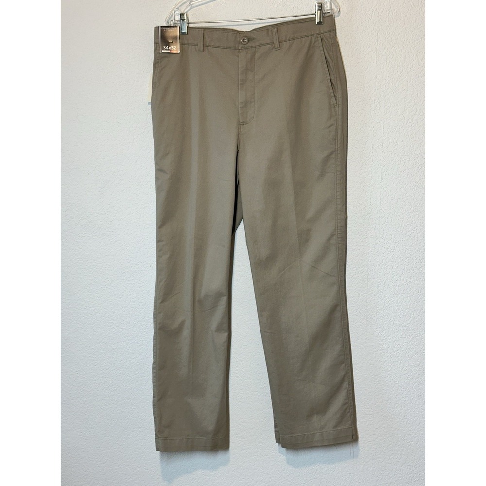 NWT Roundtree Yorke Chino Pants 34x32 (35x30)Light Brown Stretch Classic Fit‎